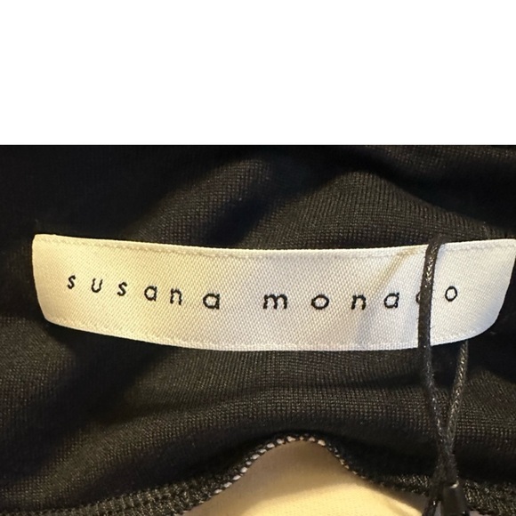 NWT Susana Monaco REVOLVE Mid Length Striped Tube Dress Tan / Black Size Medium - Picture 5 of 5